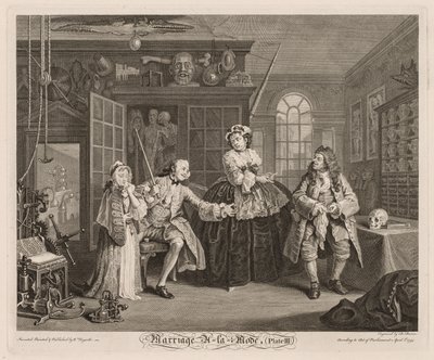 Manželství à la Mode: Scéna s šarlatánem od William Hogarth