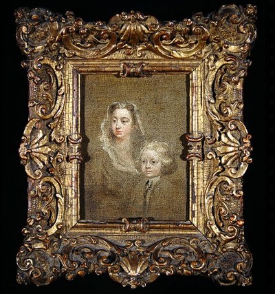 Mary Edwards Hamilton a její syn Gerard Anne (olej na plátně) od William Hogarth