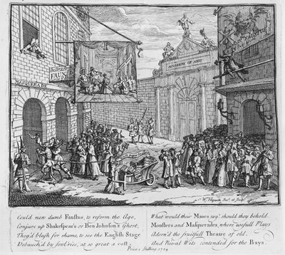 Maškarády a opery, Burlington Gate, 1724 od William Hogarth