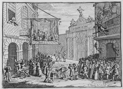 Maškarády a opery, Burlington Gate, 1724 od William Hogarth