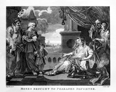 Mojžíše přivedl k faraonově dceři William Hogarth od William Hogarth