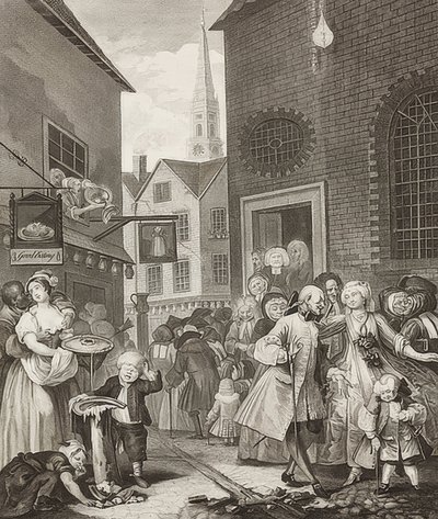 poledne / poledne. From: The Four Times of the Day / The four times of the day. 1738 od William Hogarth