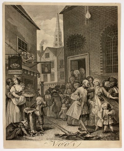 Poledne, druhý talíř z The Four Times of Day od William Hogarth