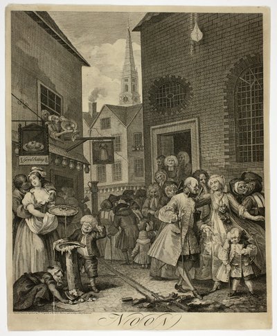 Poledne, druhý talíř z The Four Times of Day od William Hogarth