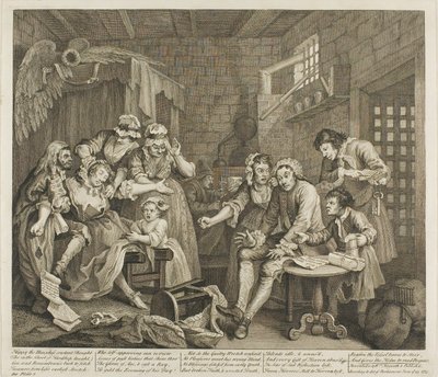 Sedmý talíř z knihy Pokrok hráběte od William Hogarth
