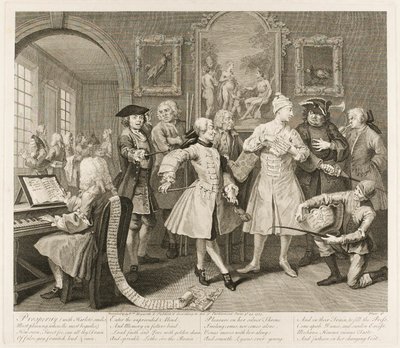 Druhý talíř z knihy Pokrok hráběte od William Hogarth