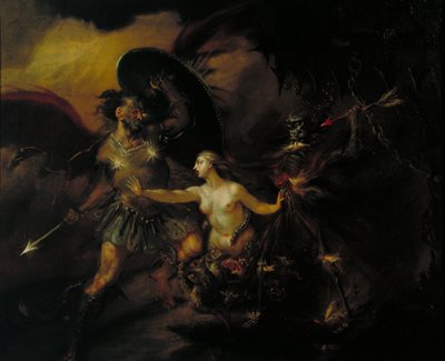 Satan, hřích a smrt (scéna z Miltonova díla „Ztracený ráj“) od William Hogarth