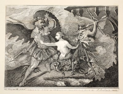 Satan, hřích a smrt, hospoda. 1792 od William Hogarth