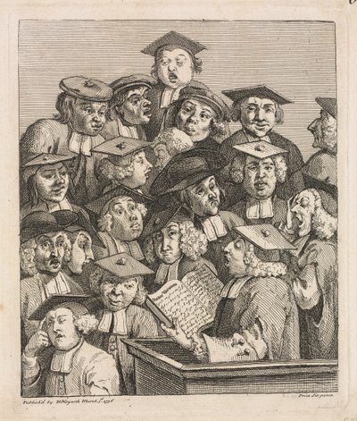 Učenci na přednášce od William Hogarth