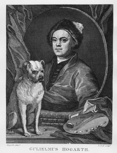 Autoportrét, vyryl T. Cook, 1809 od William Hogarth