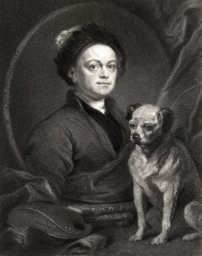 Autoportrét, z Galerie portrétů, publikoval v roce 1833 od William Hogarth