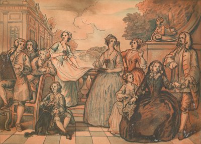 Sketch for The Jones Family Conversation Piece, 1730 od William Hogarth