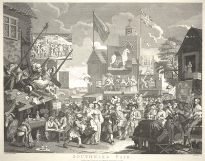 Southwark Fair, vyrytý Thomas Cook (1744-1818) od William Hogarth