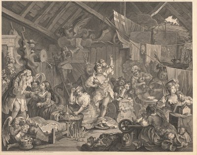 Procházky hereček obvazu ve stodole od William Hogarth