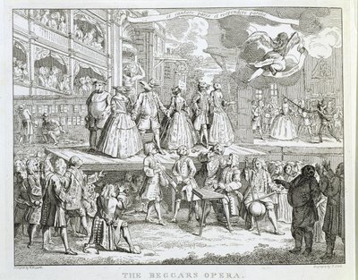 Žebrácká opera, vyryla Thomas Cook (1744-1818) od William Hogarth