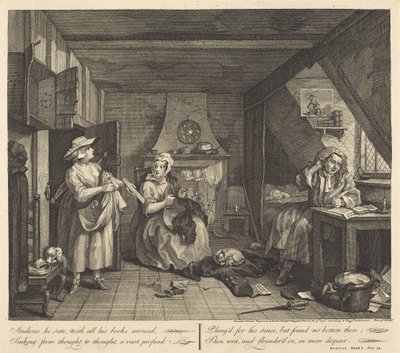 Zoufalý básník od William Hogarth