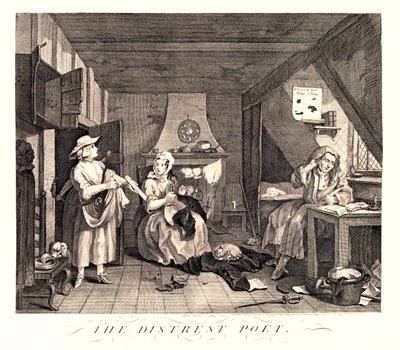 The Distrest Poet, 1741 od William Hogarth