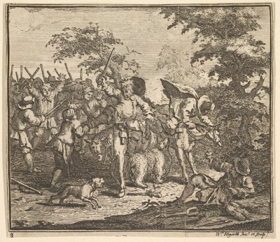 Setkání s Talgolem a Magnano Sedmnáct malých ilustrací pro Samuela Butlera..., 1721-26. od William Hogarth