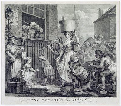 Rozzuřený hudebník, 1741 od William Hogarth