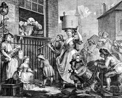 Rozzuřený hudebník, 1741 od William Hogarth