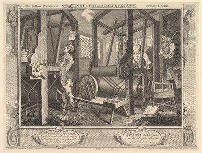 The Fellow Prentices at their Looms: Industry and Idleness, deska 1, 30. září 1747. od William Hogarth