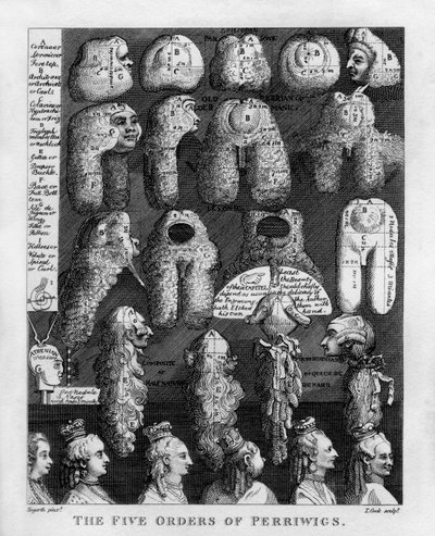 Pět řádů paruk George III od Williama Hogartha od William Hogarth