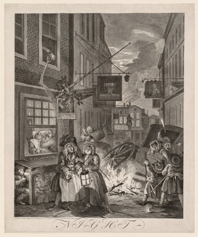 Čtyři časy dne: Noc, 1738. od William Hogarth