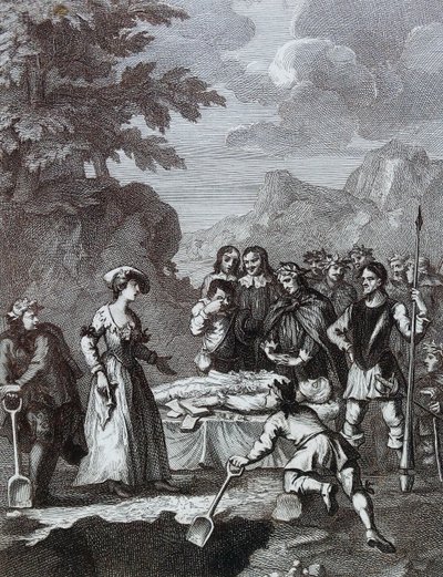 William Hogarth: Chyrstomin ja Marcellan hautajaiset puolustamassa itseään od William Hogarth