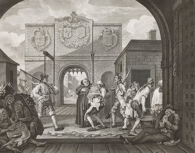 Brána Calais, aneb O pečeně staré Anglie, nebo Ó, pečeně staré Anglie. 1749 od William Hogarth