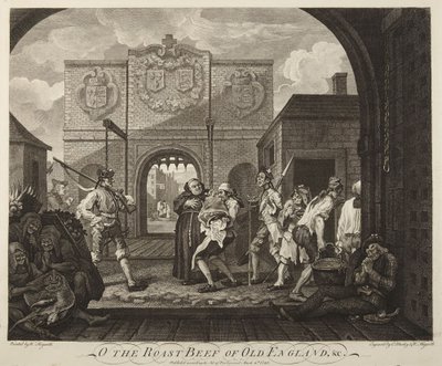 Brána v Calais neboli Pečené hovězí staré Anglie od William Hogarth