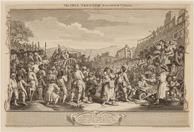 Nečinný "Prentice popravený v Tyburnu, 30. 9. 1747 (rytina) od William Hogarth