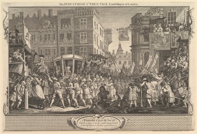 The Industrious Prentice Lord Mayor of London: Industry and Idleness, plate..., 30. září 1747. od William Hogarth