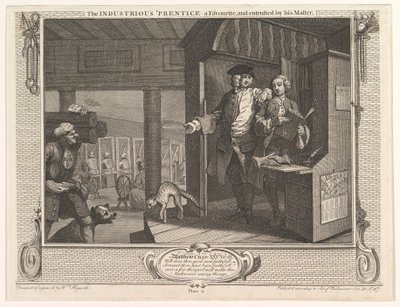 Pracovitý Prentice oblíbený a svěřený svým mistrem průmyslu a..., 30. září 1747. od William Hogarth