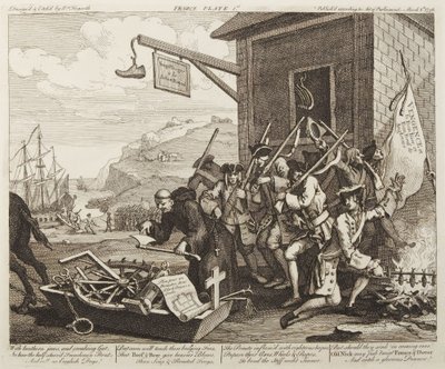 Invaze, tabule 1: Francie od William Hogarth