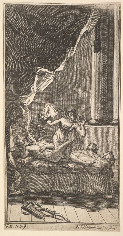 The New Metamorphosis, Plate 6: The Story of Cupid and Psyche, 1724. od William Hogarth