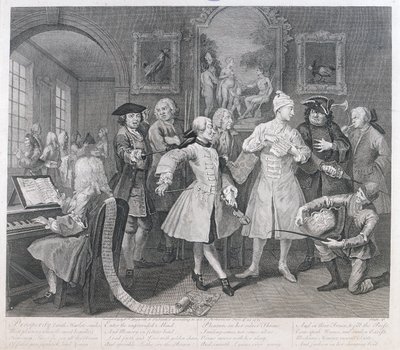 The Rakes Levee, deska II, z A Rakes Progress, 1735 od William Hogarth