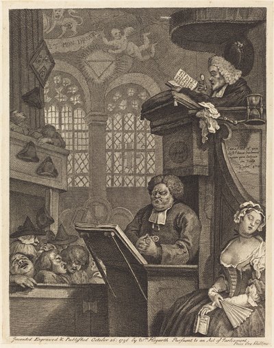 Spící kongregace od William Hogarth