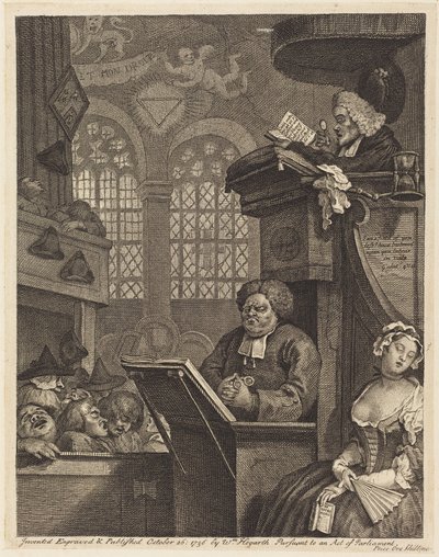 Spící shromáždění od William Hogarth