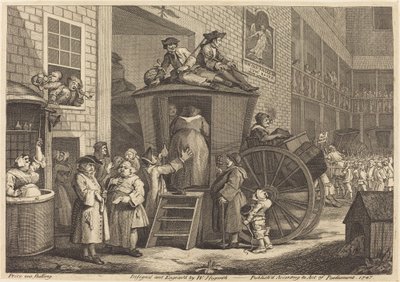 The Stage-coach, nebo Country Inn Yard od William Hogarth