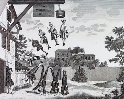 Dům vah. (absolutní gravitace) od Williama Hogartha od William Hogarth