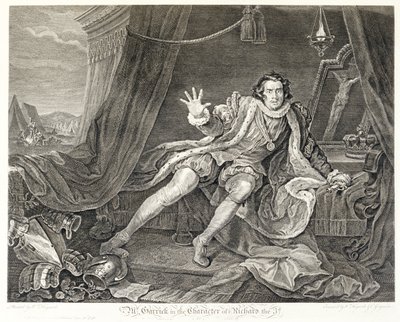 Herec David Garrick v roli Richarda III, 1746 od William Hogarth