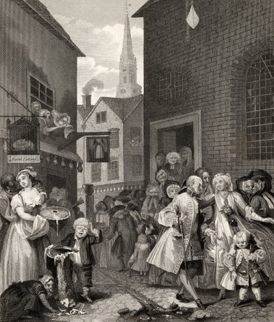 Denní doba: z knihy "The Works of William Hogarth", vydané v roce 1833. od William Hogarth