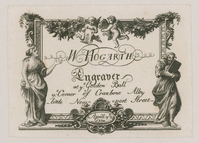 Obchodní karta pro W Hogarth od William Hogarth