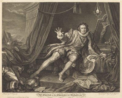 Garrick v roli Richarda III od William Hogarth and Charles Grignion