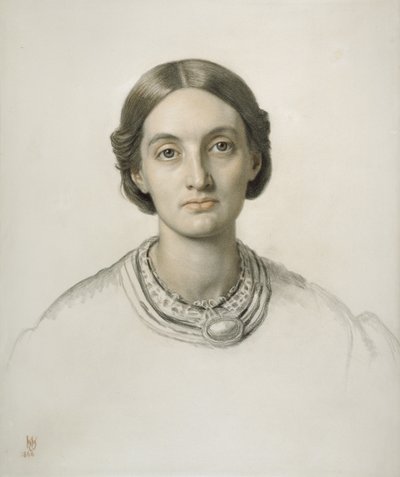 Fanny Holman Hunt (červená a černá křída) od William Holman Hunt