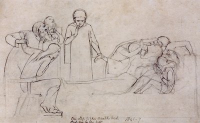 Studie k postavám doktora, truchlících a Minervy, 1846 od William Holman Hunt