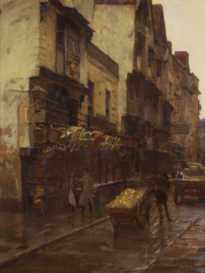 Tabáková firma The Cradle of the Wills, Mary-le-Port Street, Bristol, kolem roku 1902 (olej na plátně) od William Holt Yates Titcomb