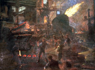 Bohatství Anglie: Bessemerův proces výroby oceli, 1895 od William Holt Yates Titcomb