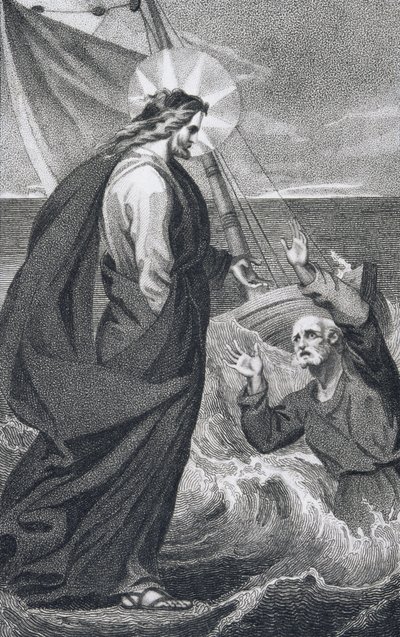 Kristus vyčítající Petrovi, z „Historie a života našeho požehnaného Pána a Spasitele Ježíše Krista“, od reverenda J. Milnera, vydal B. Crosby, 1808 od William Hopwood