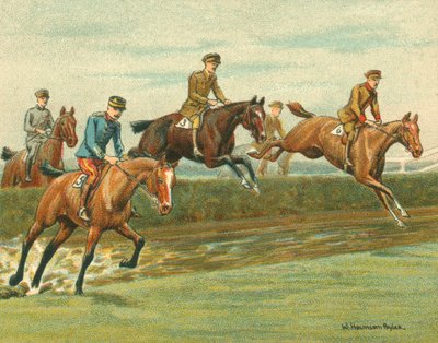 Historické a moderní závody, Steeple-Chases pro spojenecké důstojníky (chromolitho) od William Hounsom Byles